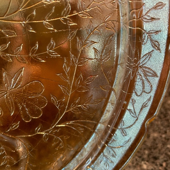 Vintage Louisa Gold Iridescent Platter / Cake Server Sz 13 5/8” - Picture 4 of 9